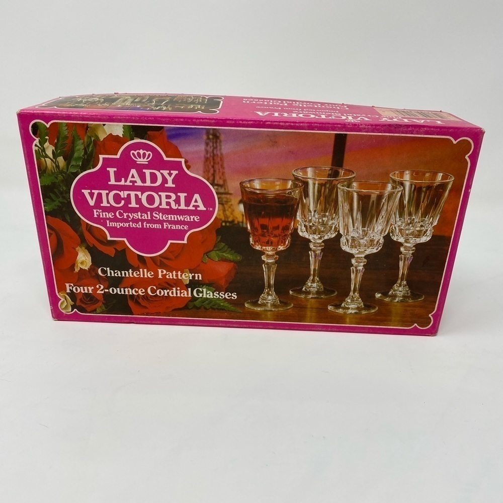 NEW - Lady Victoria Fine Crystal Cordial Glass Set
